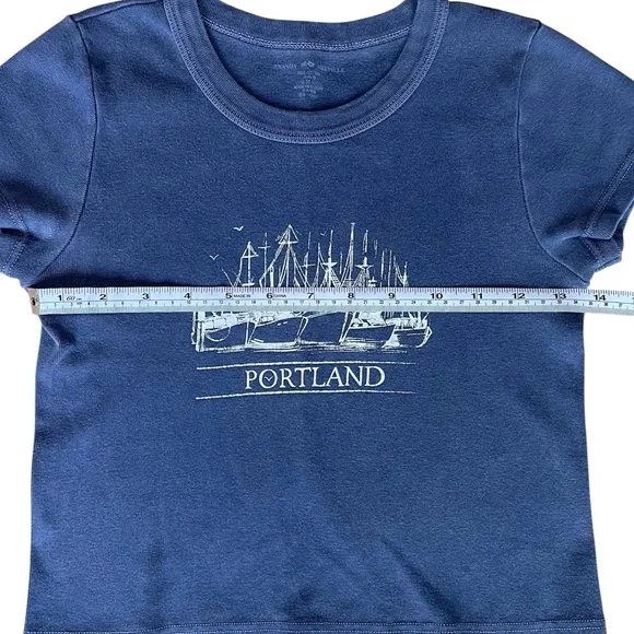 💖 5 for $25 💖 Brandy Melville Blue Gray Graphic Cotton Top– One Size (Fits XS/S) - Picture 5 of 7